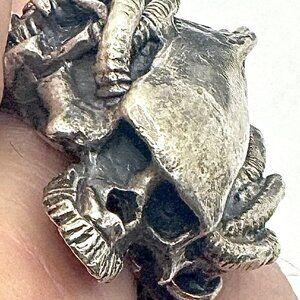 Axel Stocks Metal Messiah Biometric Skull Ring SZ US 12